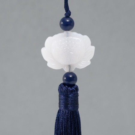 Textile suspension, plastic "Brush. Lotus" dark blue 1.2x2.7x14.5 cm-2