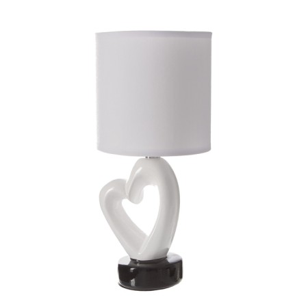 Traffic lamp with lampshade Risalux "Heart", E14, 40 W, White/Black, Figure base, 13 × 13 × 29 cm-8