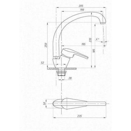 FAUZT FZS-863-131 kitchen mixer, single-leaf, pour 190 mm, chrome-3