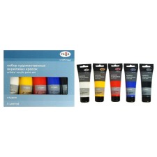Acrylic paint in a tube, a set of 5 colors x 75 ml, gamut 