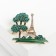 Brooch "Paris" Eiffel Tower, white-green color in gold