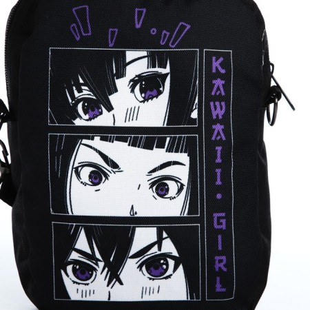 Youth bag with zipper, black color-3