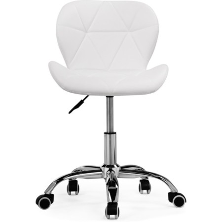 Computer chair Trizor Metal/Eco -leather, Chrome/White 53x53x69 cm-2