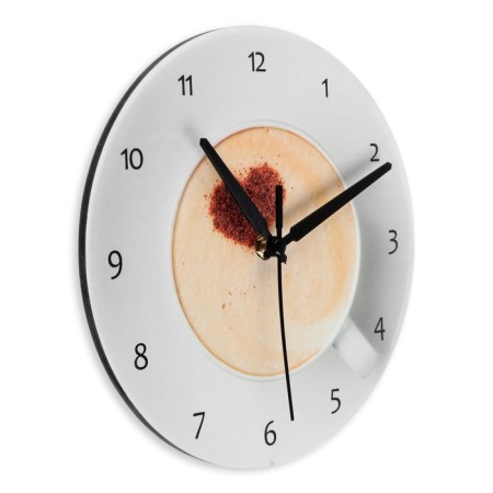 Wall clock, series: interior, "cup of coffee", discrete move, d-23.5 cm, 1 aa-1