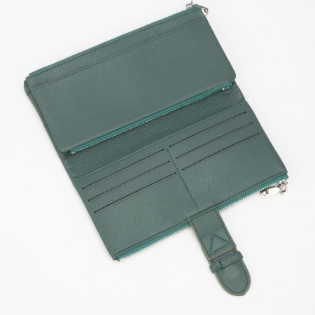 Women's wallet on magnet, green color-4