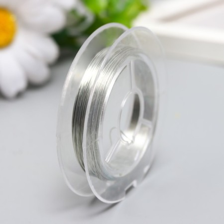 Wire for beads d 0.3 mm, silver steering. 10 m