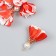 Decor Textile "Flower 2 colors with pearls. Red and white" set 6 pcs 3 cm