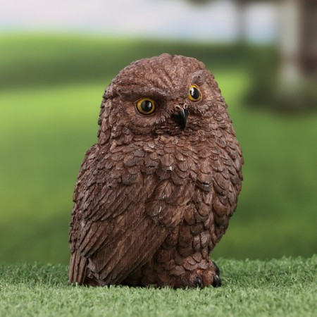 Garden figure "owl" dark, 9x9x14cm-1