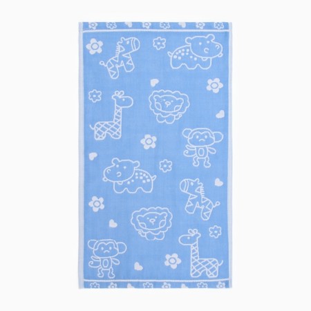 Lovelife towel "animals", col. blue, 26*50 cm, 100% cotton,