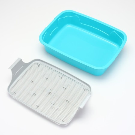 Toilet with a grid, 45x34x15 cm, gray/turquoise-9