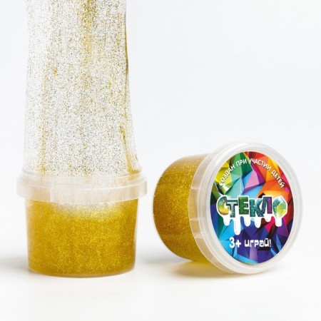 Slime "Glass" with golden sparkles, 90 g