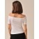 Women's T-Shirt Off-Shoulder T-shirt, S/M size, white color