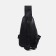 Male sling bag made of artificial leather, with USB, black color