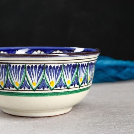 Rishtan ceramics "Patterns" 14.5 cm, small, blue-5