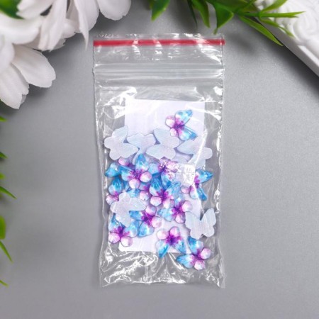 Decorative element "Butterfly" 10 mm lilac-blue-3