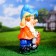Garden figure "Dwarf with squirrel" 17x25x39cm