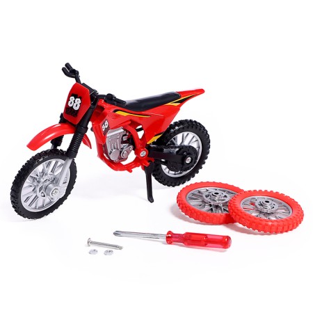 Enduro motorcycle, metal, with interchangeable wheels, 1:18, MIX color-8