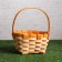 Wicker basket, orange, 16.5 × 9.5 × 20 cm, veneer
