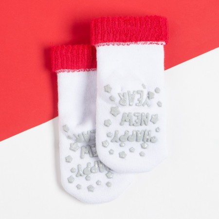 New Year's children's socks I am "New Year", white color, 12-14 cm-1