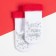 New Year's children's socks I am "New Year", white color, 12-14 cm