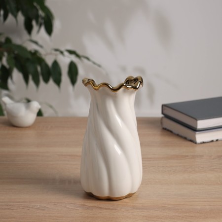 VAZA Ceramics Table "Iker" 19x9 cm, white-2