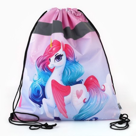A bag for shoes with a reflective element "Rainbow unicorn" 30 x 40 cm-11