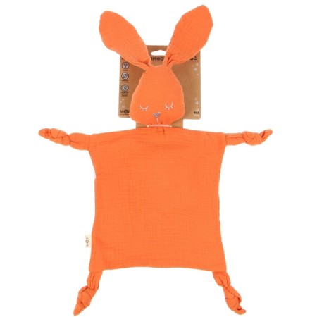 Toy - comfort "bunny", rattle, orange color, mum & baby-4