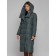 Coat insulated winter female, size 50, dark green color