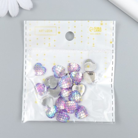 Decor for creativity Plastic "Scales Lilac - Heart" 1.2x1.2 cm-3