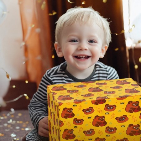 A set of packaging paper, 70 × 100 cm, 3 sheets, Winnie the Pooh, a kitten named Gav, Levyonok and-2