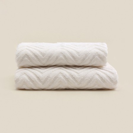 Trush Trick SL Home: Geometry "Blanc de Blanc" 67x140 cm, 83% cotton, 17% linen, 500 g/m2 1024309