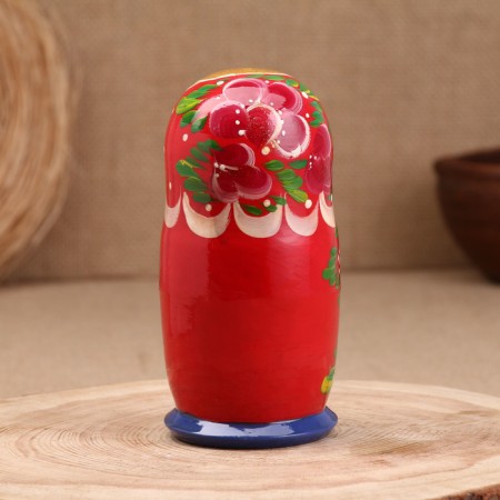 Nesting doll "Anastasia", red handkerchief, 5 doll, 16 cm-2