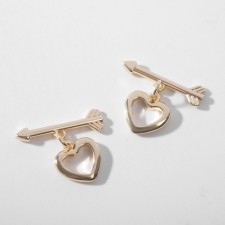 Roaded “heart” castle with an arrow (set 2 pcs.), Color gold