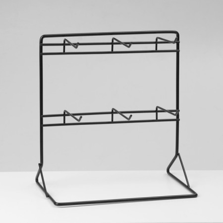 Stand for jewelry "Standing table", 6 hooks 9 cm, 25 × 15 × 26.5 cm, black color-1