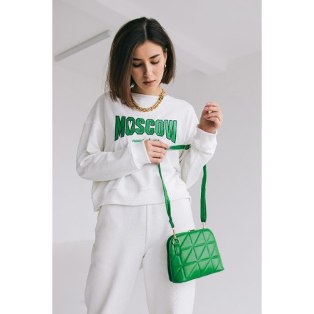 Bag Cross-Bodi with a zipper, green color-8
