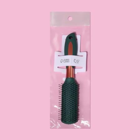Comb massage, rubberized pen, 5 × 24 cm, green/golden color-5