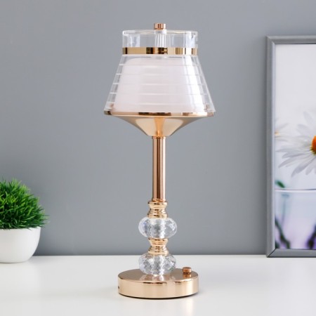 Table lamp sensory "Gaddy" LED 3W 3000-6000K USB AKB Dimmer gold 14x14x36 cm-3