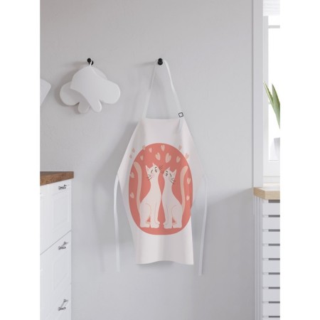 Apron of a kitchen with a photo print "Fit love", adjustable, size OS-1