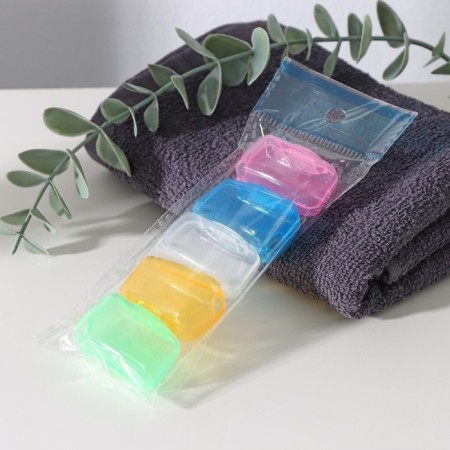A set of cases for a toothbrush, 5 pcs, 4 × 2 × 1.7 cm, plastic, color mix-5