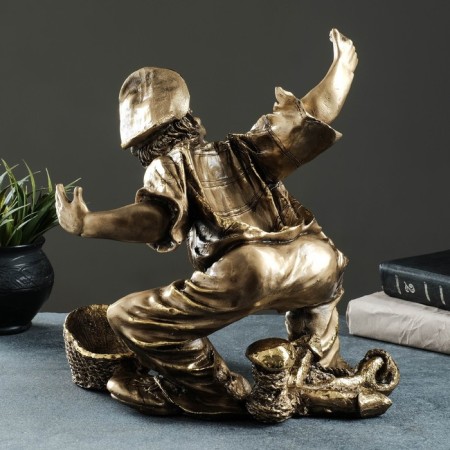 A stand for a bottle "Sailor with a basket" for two bottles of 34x28x23 cm, bronze with gilding-3