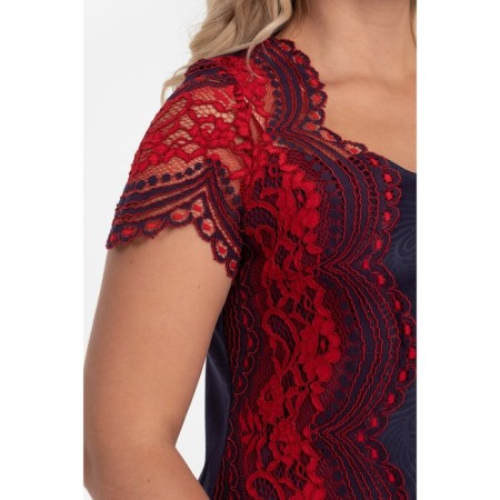 Women's dress, size 56, blue, red color-4