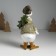 Polystone souvenir "Goose in a sweater in peas, carries the Christmas tree" Light green 9.5x12x22.5 cm