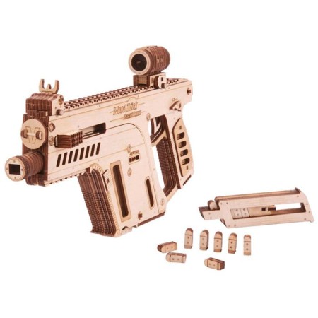 Mechanical 3D puzzle made of wood "assault rifle"