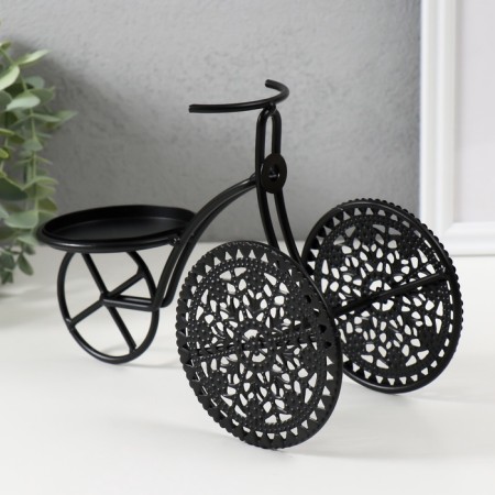 Summary metal on1 candle "Three -haired bicycle" d = 8 cm black 23x11.5x16 cm-2