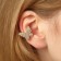 Earrings with pearls "butterfly" asymmetry, white color in gold