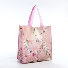 The bag is economic on the button, the color is pink