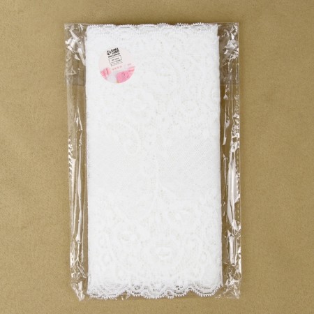 Lace elastic fabric, 195 mm × 2.7 ± 0.5 m, white color-3
