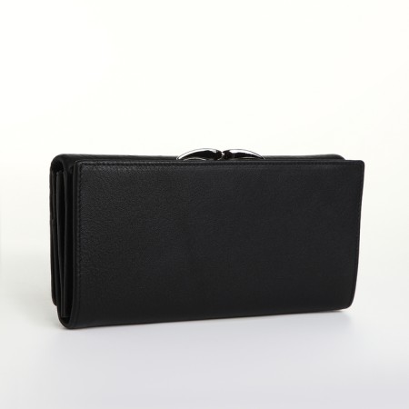 Women's wallet on a magnet, black color-1