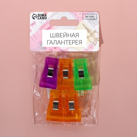 Clips for cut, 3.4 cm, 5 pcs, colorful color-4
