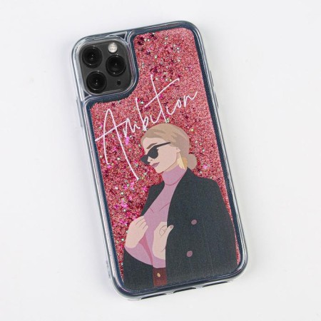 IPhone 11 Pro phone case with sparkles inside Ambition, 7.14 × 14.4 cm-1